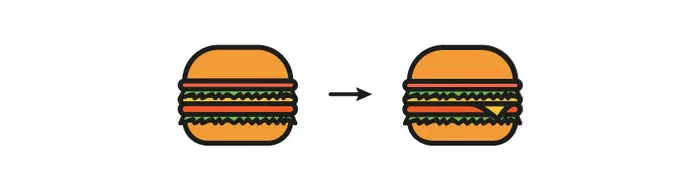 AI绘制汉堡包、饮料和薯条的组合插画