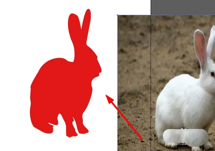 ai图片中的兔子怎么做剪影效果?