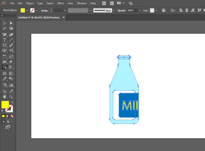 ai怎么设计牛奶瓶图标? ai牛奶瓶logo的画法