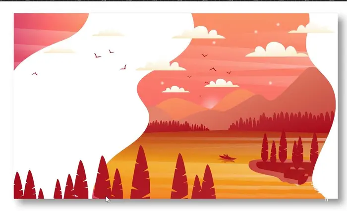 ai怎么绘制秋意正浓的红色风景插画?