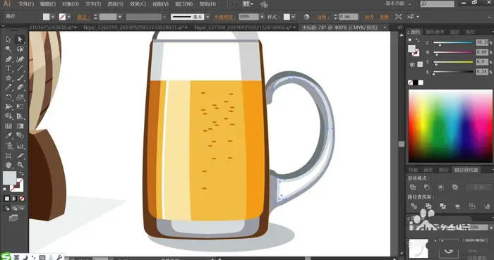 ai怎么绘制啤酒和啤酒桶? ai啤酒桶插画的画法