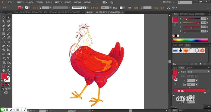 ai怎么设计漂亮的大公鸡图标? ai大公鸡logo的画法