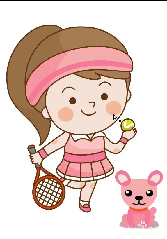 ai怎么手绘打网球的小女孩? ai画运动女孩插画的技巧
