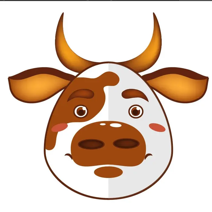 ai怎么绘制花脸的小牛头像? ai小牛头像的画法