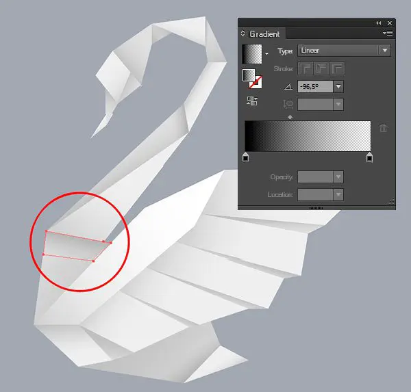 用AI绘制真实折纸风格的天鹅图标教程