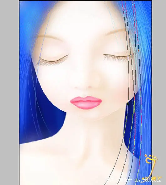 photoshop 鼠绘可爱的蓝色卡通女孩