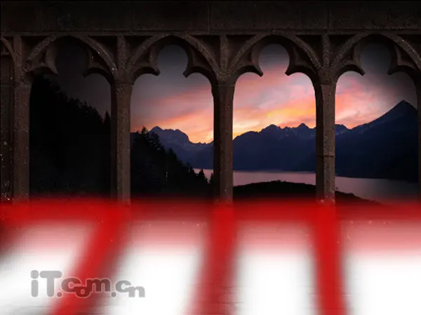 Photoshop下合成城堡外的日落景色