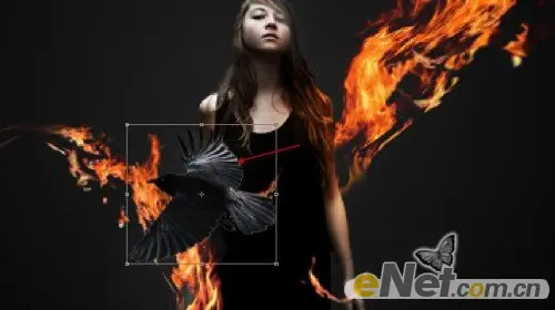 Photoshop为美女图片打造出超酷的火焰壁纸效果