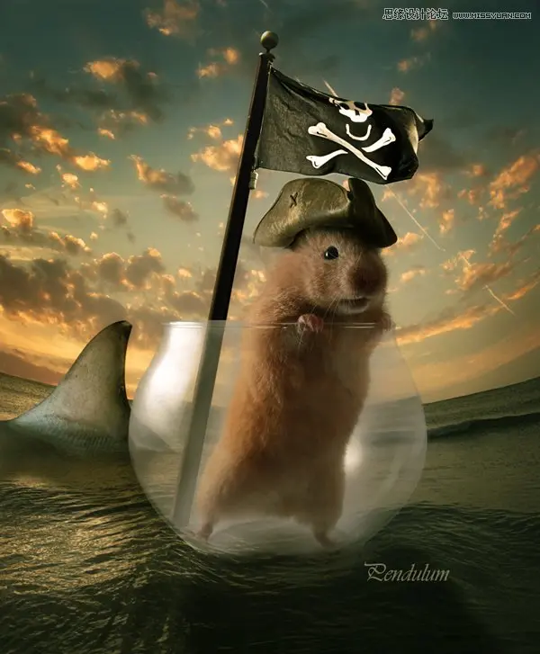 Photoshop合成制作可爱的海盗鼠船长教程