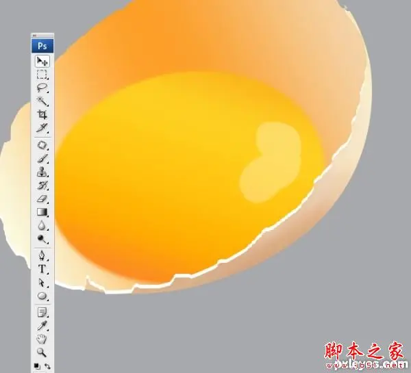 Photoshop设计制作刚敲开的半边生鸡蛋