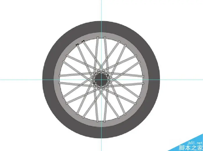 PS绘制一个卡通风格的车轮