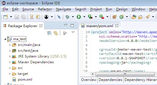 Jenkins+maven+jmeter+eclipse搭建自动化测试平台
一、准备工作
二、jmeter准备测试脚本
三、maven环境配置
四、eclipse配置maven项目
五、Jenkins集成