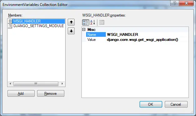 [Django] Window上通过IIS发布Django网站
需要解决的问题：
系统及软件版本：
1.可运行的django网站
 2.IIS安装和配置
3.python安装wfastcgi模块
4.项目文件处理
5.配置网站
6 在网站根目录创建一个名为web.config的文件
6+.修改setting.py文件中的ALLOWED_HOSTS
7. 配置静态文件
 重新运行一下IIS，应该就没有问题了