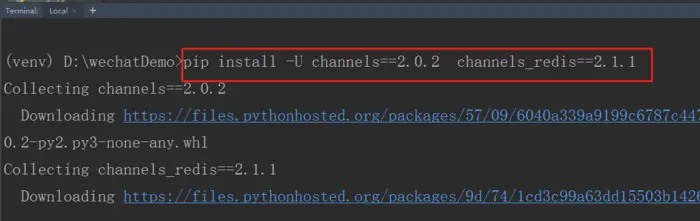 python 微信开发入门篇-微信扫码签到(四)
项目演示地址:https://www.szyfd.xyz/app/threewall/3dwall
1.新建app  threewall
2.新建static 文件夹,配置静态资源
3.安装 channels  channels_redis 用于处理web socket,pyCryptodome 处理二维码对称加密
 4.安装完成后配置如下 settings.py 
5.threewall是我们准备建立的签到墙应用，接着就建立我们的 asgi 应用，并指定其要使用的路由。在 settings 同级目录下新建一个 routing.py 的文件：
6.threewall.routing 以及 threewall.routing.websocket_urlpatterns 是我们后面会自己建立的模块。
7.启动redis
8.设计签到表:threewall>models.py
9.threewall>modes.py
10.threewall>views.py