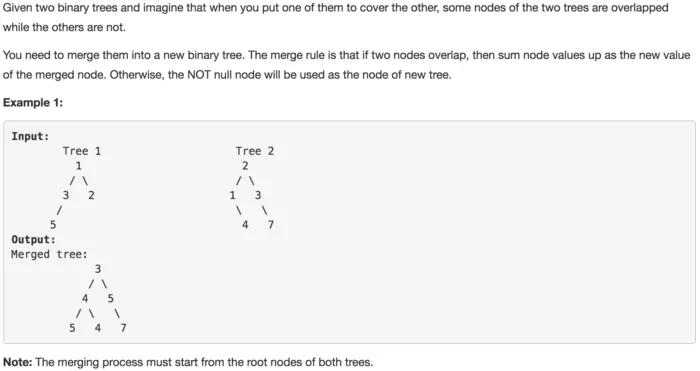 【leetcode】617. Merge Two Binary Trees