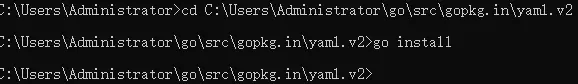 Go get  unrecognized import path "gopkg.in/yaml.v2"