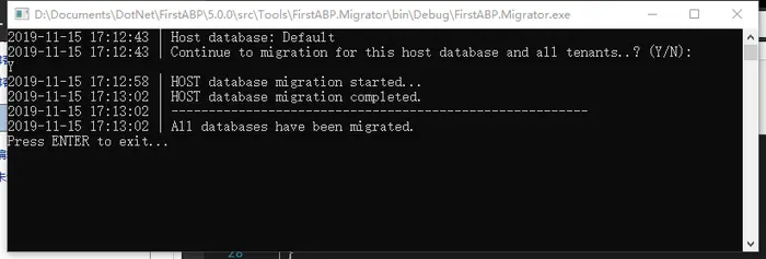 在 ABP框架中  使用 EF的  Code First创建数据库迁移 （Entity Framework Code First Migration ,）
1:创建实体类：
2:创建DbContext,更新DbContext
3:创建数据库迁移