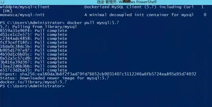 在Windows Server2012中通过DockerToolbox 一步一步搭建Mysql 数据库存运行环境