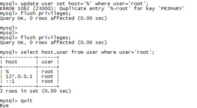 MySQL数据库无法远程连接的解决办法
1、远程登陆数据库的时候报错
2、 修改root用户可以从任意ip登录
3、 修改mysql的my.cnf配置文件
4、 开启3306端口
3、MySQL数据库图形界面工具