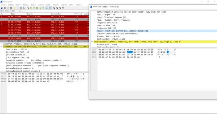 20199322 2019-2020-2 《网络攻防实践》第4周作业
先看一下虚拟机的ip
然后输入指令tcpdump  src 192.168.200.2 and tcp dst port 80，这个主要是检测tcp的80端口，就是俗称的http
去kali内置的Firefox浏览器，输入：www.tianya.cn，回到终端，就能看到数据流动了
简单解释一下这个指令，每个人电脑的网卡(虚拟网卡？)不同，必须要选择对应的一块，不然看不到数据流动。这个-i 4就代表我选择了第四块显卡
我们关闭所有的web网页，然后只打开www.tianya.cn，然后我们看看几张数据流动的图
这里我没有试复旦，我试了北大，南大，中科大，最终只有中科大成功了，其他几个23端口失效了。
我们看看wireshark捕获的数据
我们追踪一下wireshark里的tcp流
经过查资料知，telnet协议是通过发送一个ip数据包，将用户名以及登录口令以NVT（Net Virtual Terminal）格式传送到远程主机(服务器)。
先用wireshark打开云班课里的listen.pcap文件
根据TCP的三次握手过程，发起者是没有ack的，所以172.31.4.178是攻击主机
coloring rule name：TCP RST,经过百度知道，这是TCP SYN扫描，所以工具应该是nmap
在重点分析了TCP握手的过程后，发现TTL值是64，经过百度可知是Linux操作系统