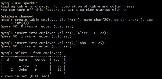 SparkSQL学习进度9-SQL实战案例
Spark SQL  基本操作
编程实现将 RDD  转换为 DataFrame
编程实现利用 DataFrame  读写 MySQL  的数据