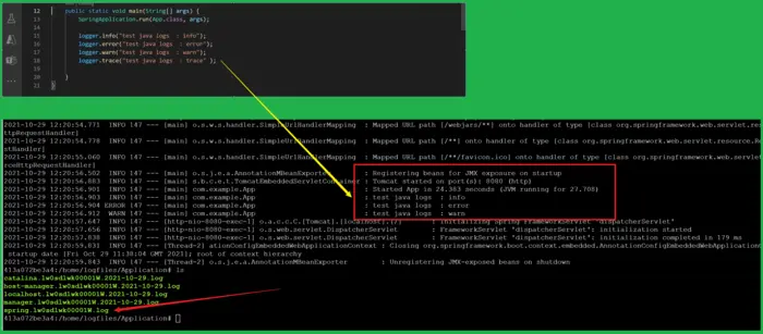 【Azure 应用服务】App Service For Linux 部署Java Spring Boot应用后，查看日志文件时的疑惑
编写Java Spring Boot应用，通过配置logging.path路径把日志输出在指定的文件夹中。