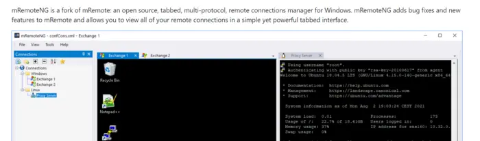 开源的window/linux远程连接工具-mRemoeteNG
官方地址