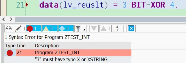 ABAP整型类型的几种位操作
Usage of ZCL_INTEGER
Get instance of ZCL_INTEGER
Get integer’s binary representation
Bitwise operation
ZBIT domain
Data element for BIT type
Further reading