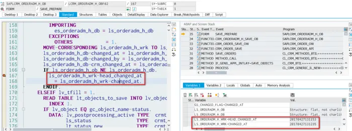 SAP CRM One Order header数据库表几个和时间戳相关的字段
CHANGED_AT
HEAD_CHANGED_AT
