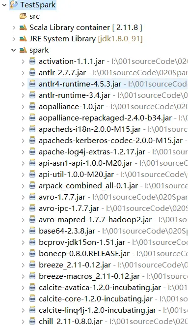 scala IDE for Eclipse开发Spark程序
1、开发环境准备
2、scala环境变量配置 
3、安装scala IDE for Eclipse
4、新建一个scala project
5、导入spark的所有jar包
6、WordCount简单示例
6.1在TestSpark工程下新建一个words.txt文件
6.2本地模式新建一个LocalWordCount.scala
6.3集群模式新建一个ClusterWordCount.scala