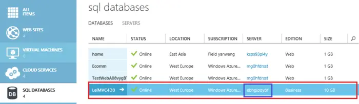 [New Portal]Windows Azure Web Site (3) 创建Web Site和云端数据库