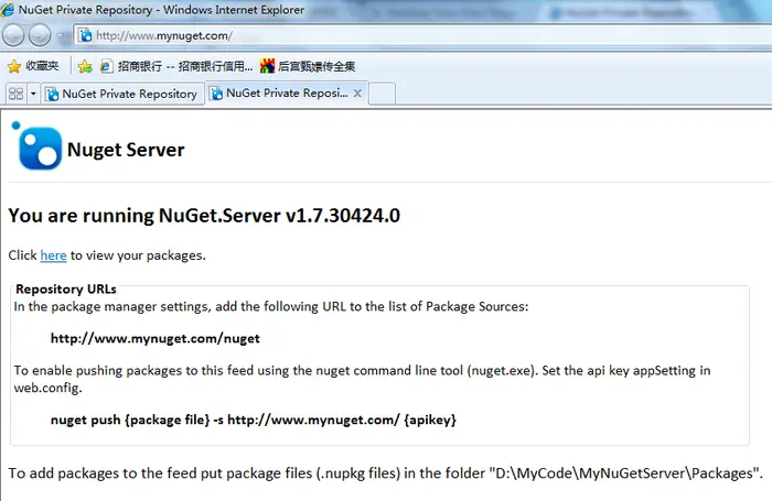 NuGet学习笔记(3)——搭建属于自己的NuGet服务器(转)